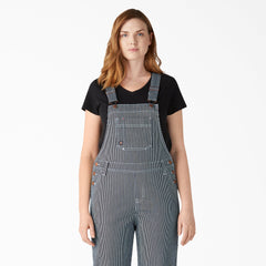 Women's Hickory Stripe Boyfriend Fit Bib Overalls | Dickies