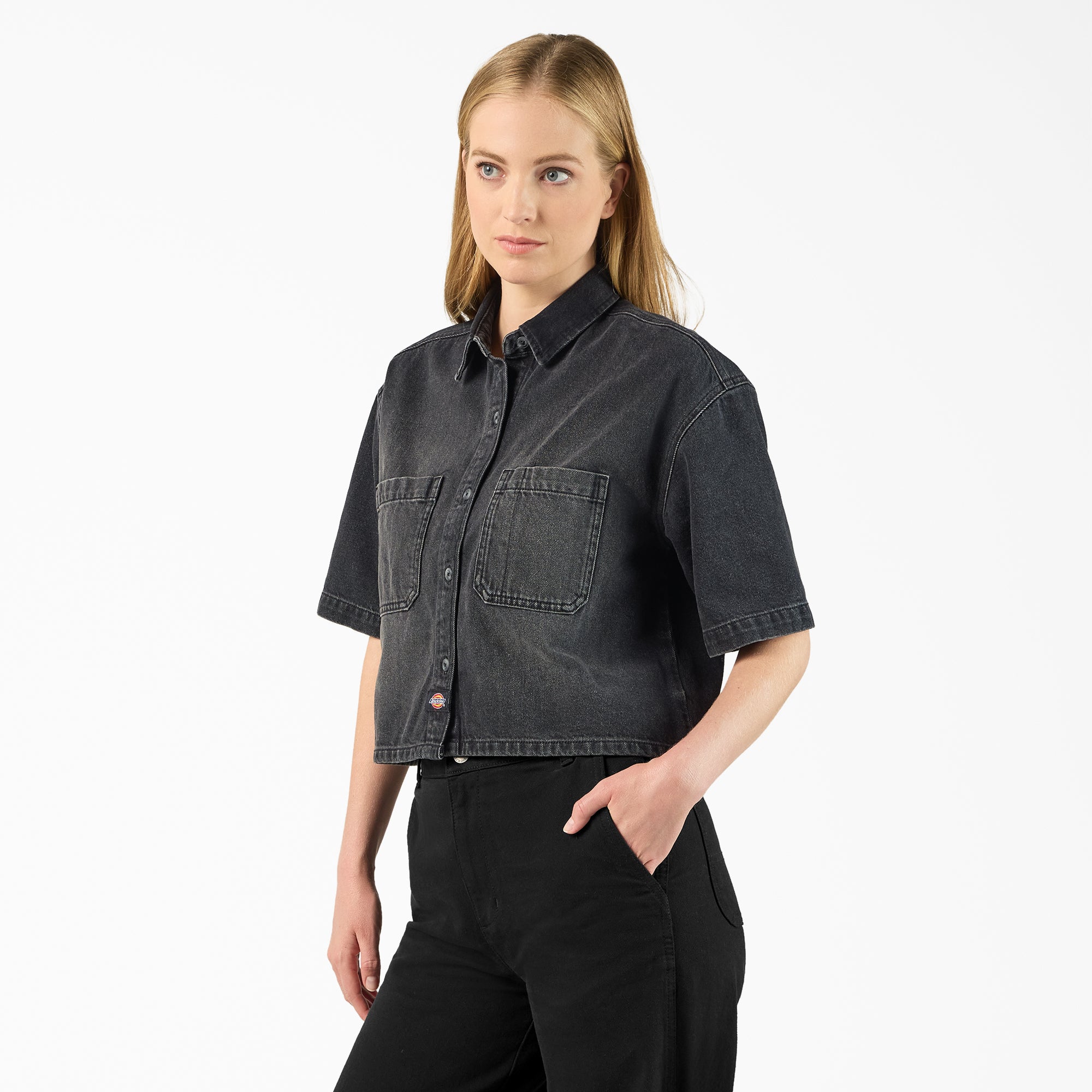 Women's Cropped Denim Work Shirt | Dickies