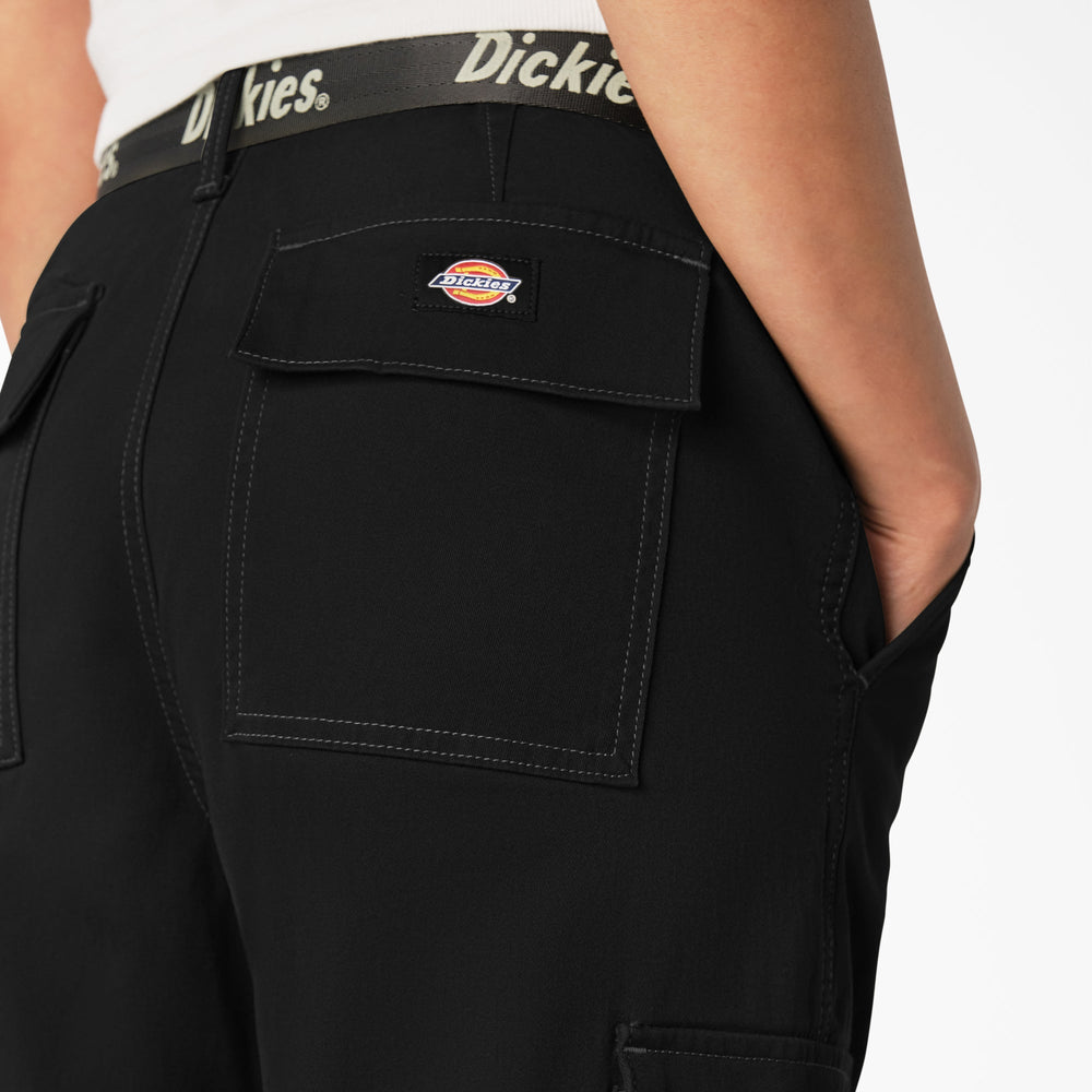 Women's Relaxed Fit Contrast Stitch Cropped Cargo Pants | Dickies