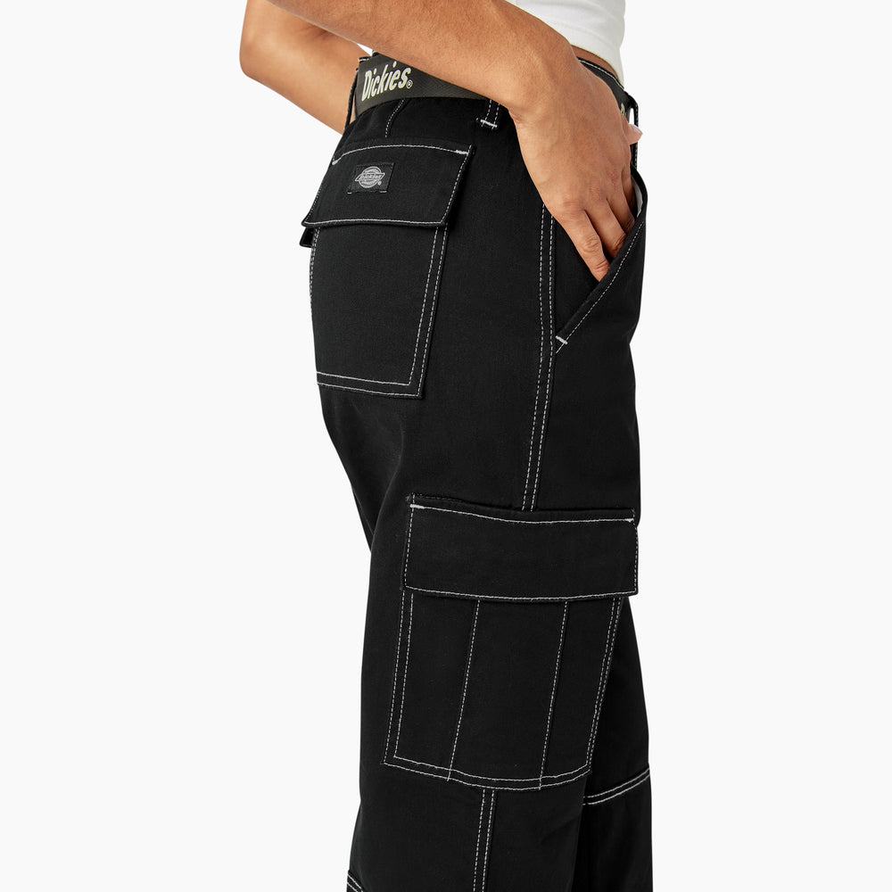 Women's Relaxed Fit Contrast Stitch Cropped Cargo Pants | Dickies
