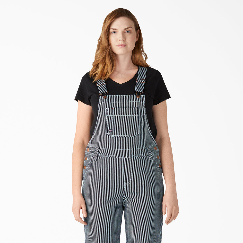 Women's Hickory Stripe Boyfriend Fit Bib Overalls | Dickies