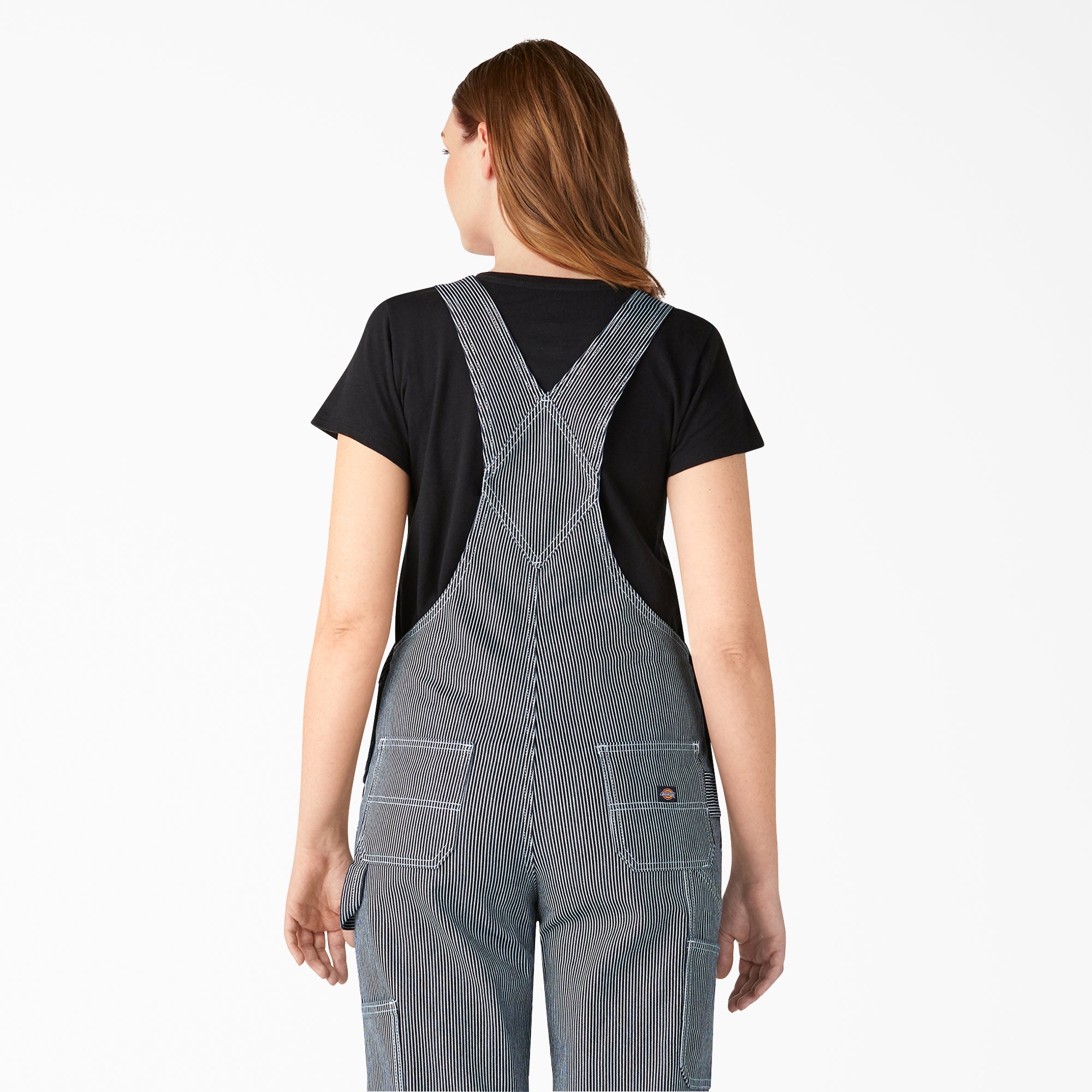 Women's Hickory Stripe Boyfriend Fit Bib Overalls | Dickies