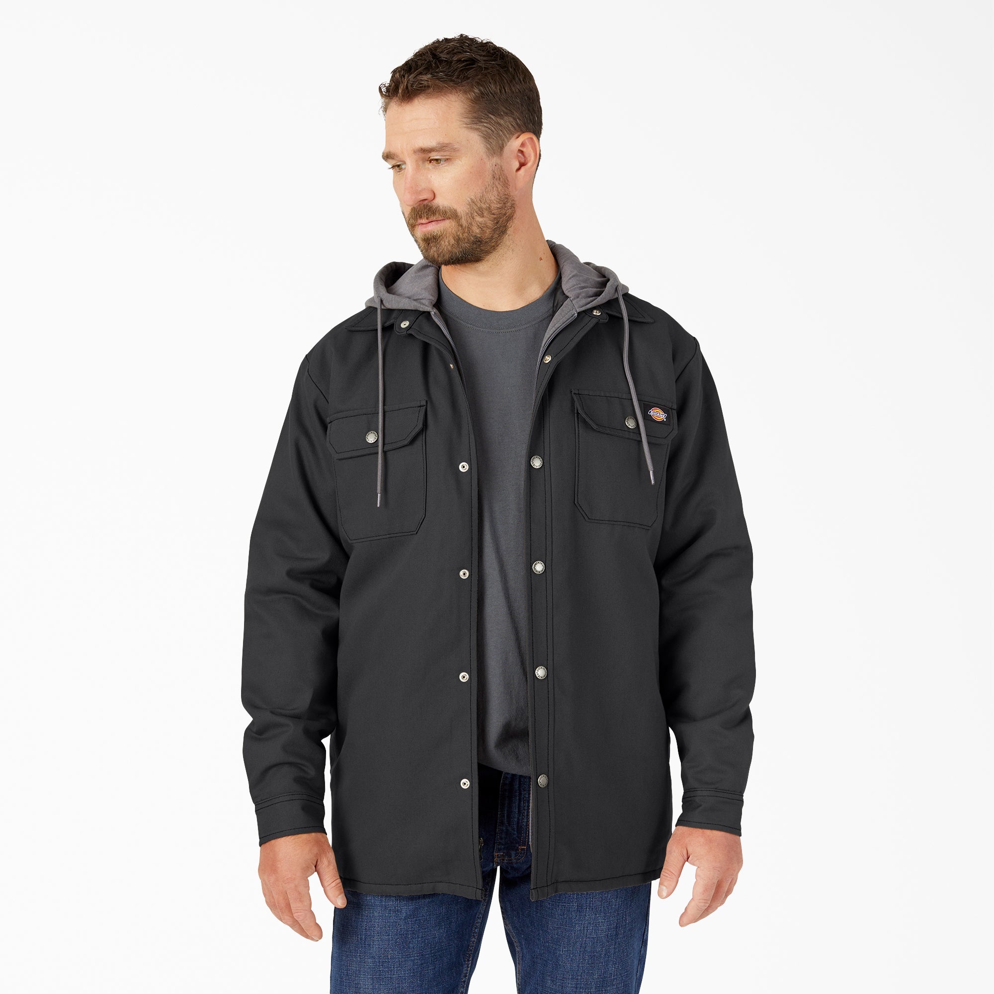 Water Repellent Duck Hooded Shirt Jacket | Dickies