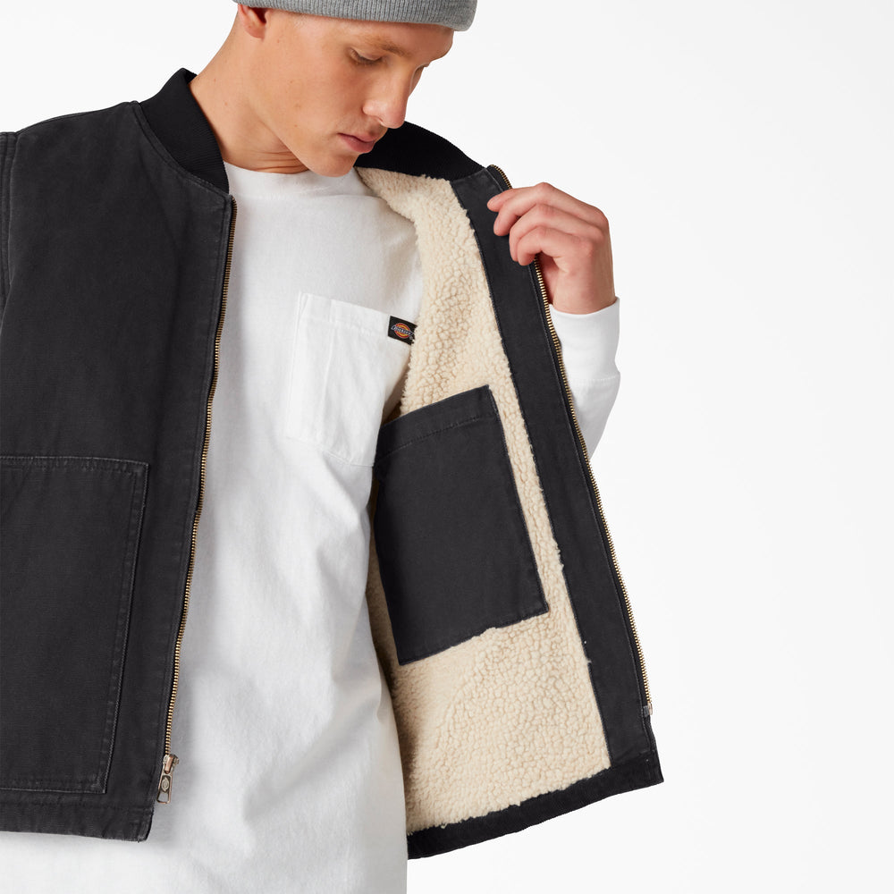 Stonewashed Duck High Pile Fleece Lined Vest | Dickies