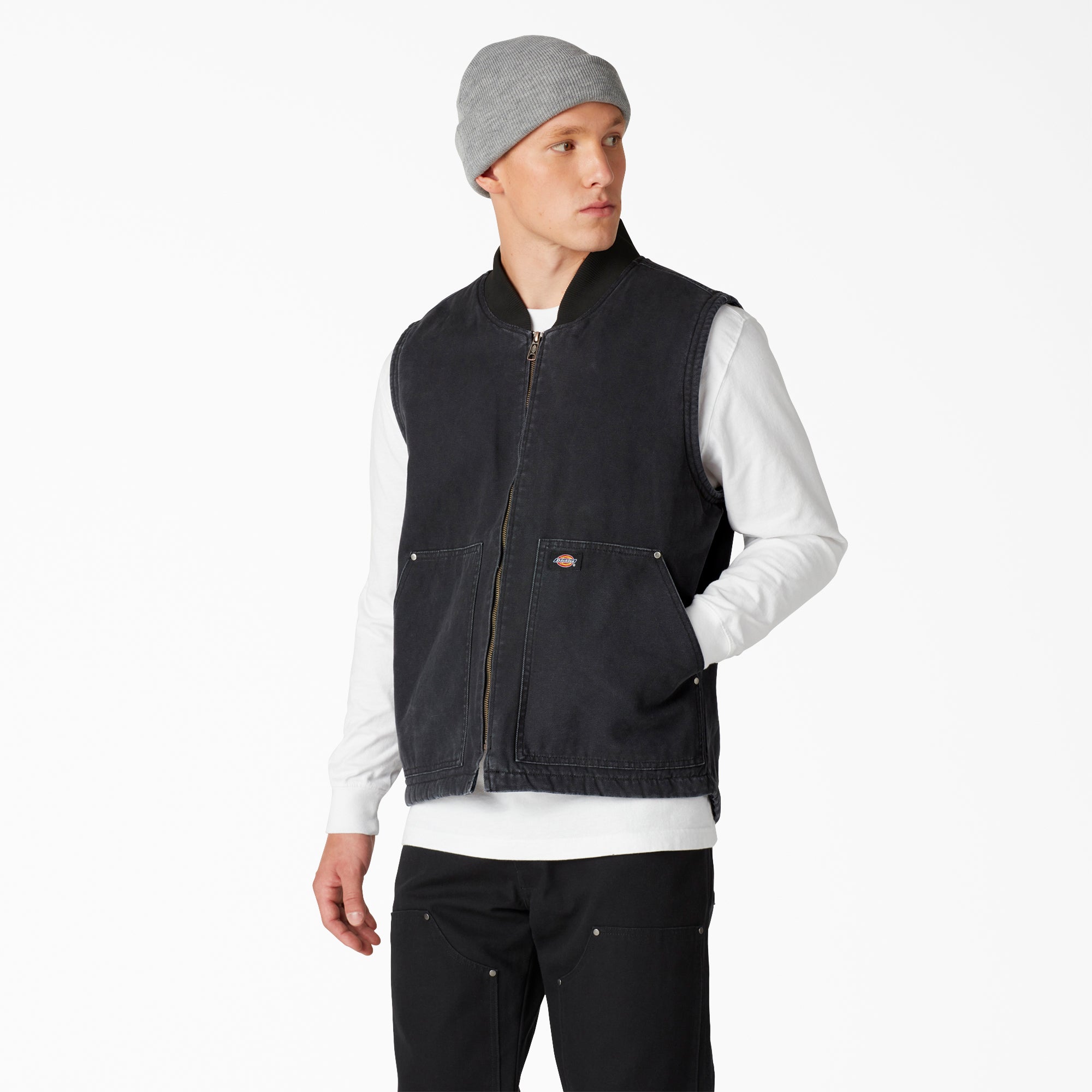 Stonewashed Duck High Pile Fleece Lined Vest | Dickies