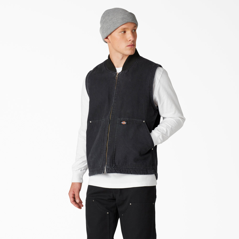 Stonewashed Duck High Pile Fleece Lined Vest | Dickies
