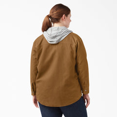 Women's Plus Duck Hooded Shirt Jacket | Dickies