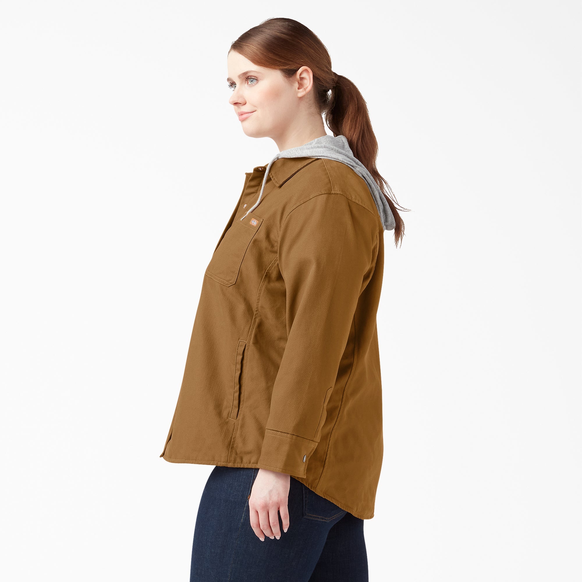 Women's Plus Duck Hooded Shirt Jacket | Dickies