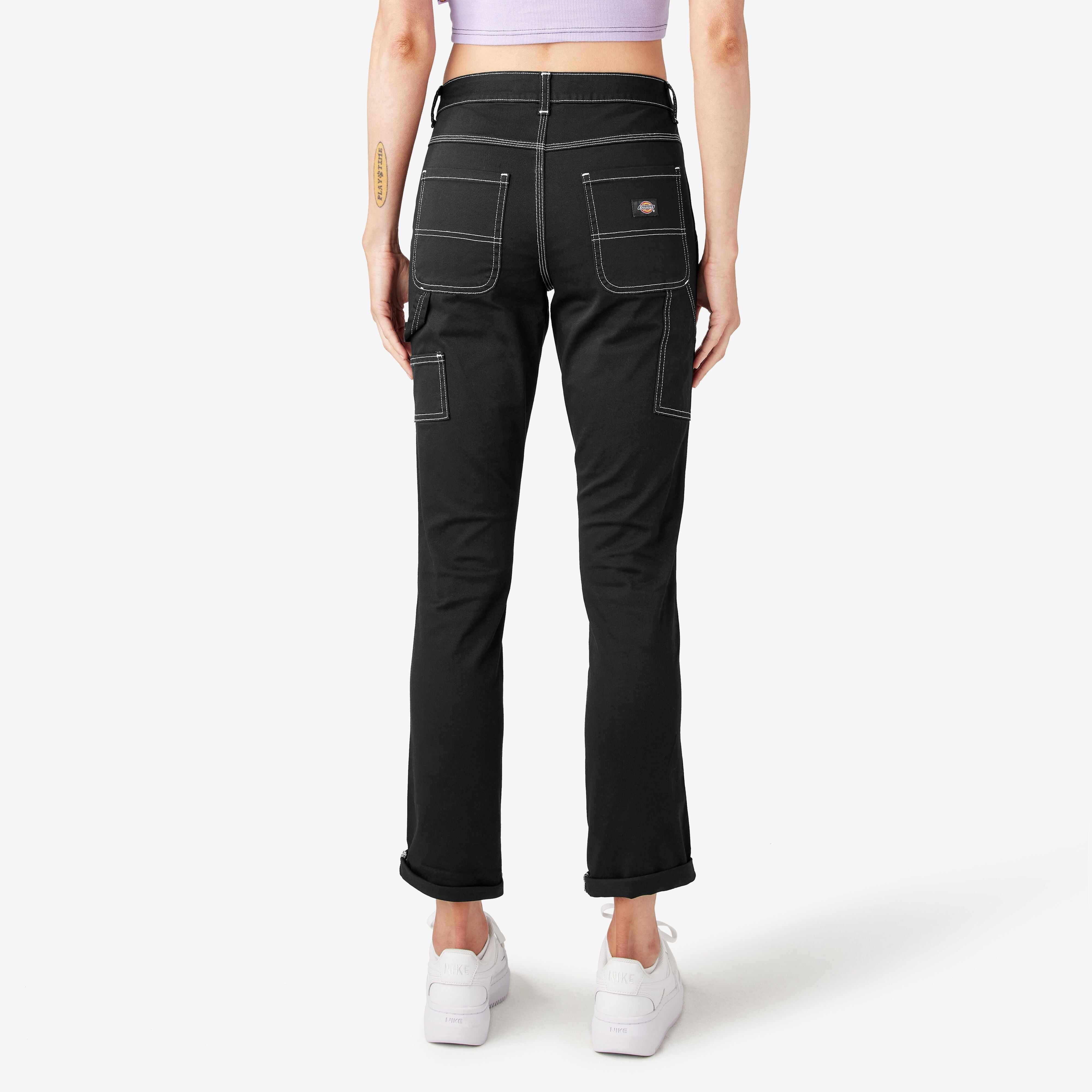 Women's Slim Straight Fit Roll Hem Carpenter Pants | Dickies