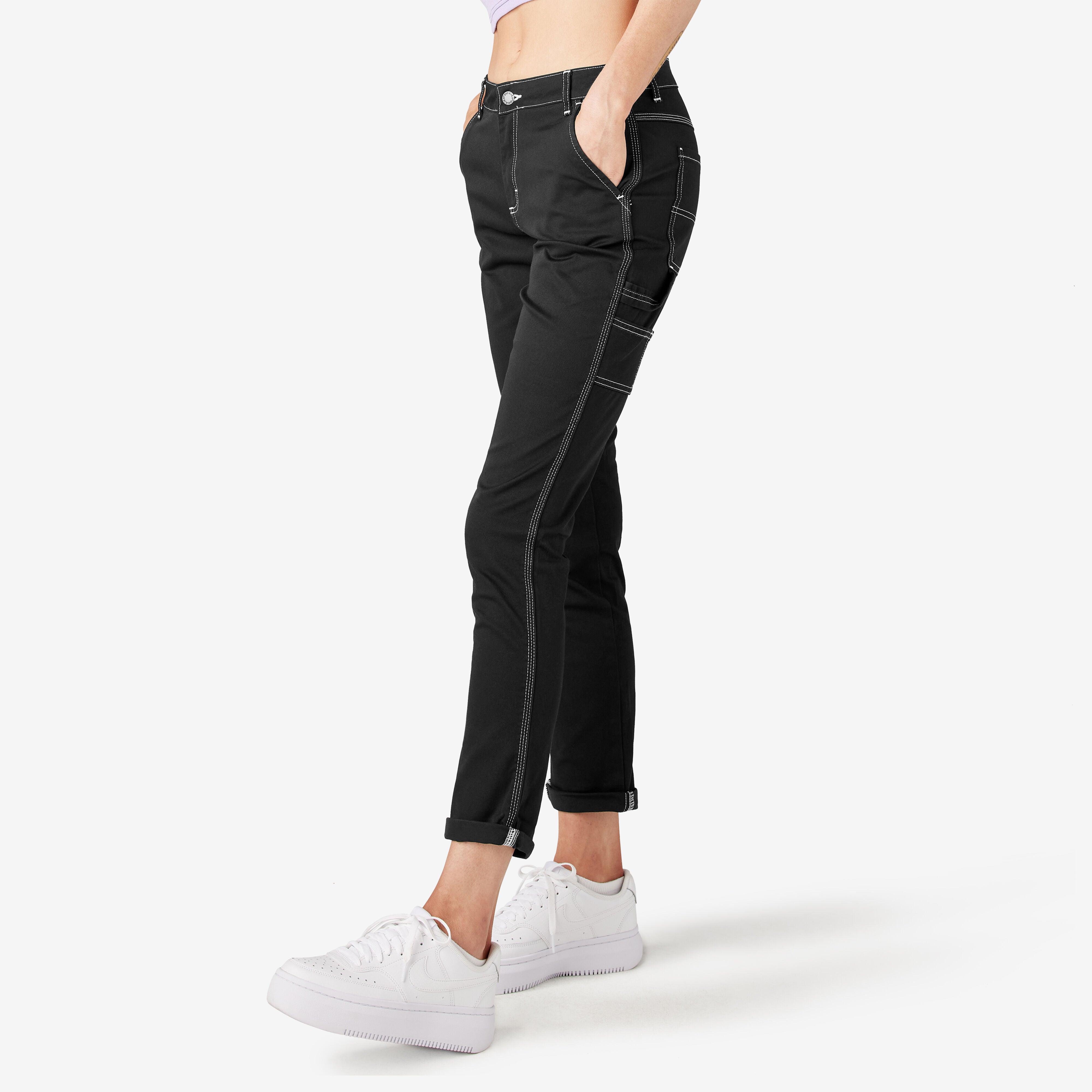 Women's Slim Straight Fit Roll Hem Carpenter Pants | Dickies