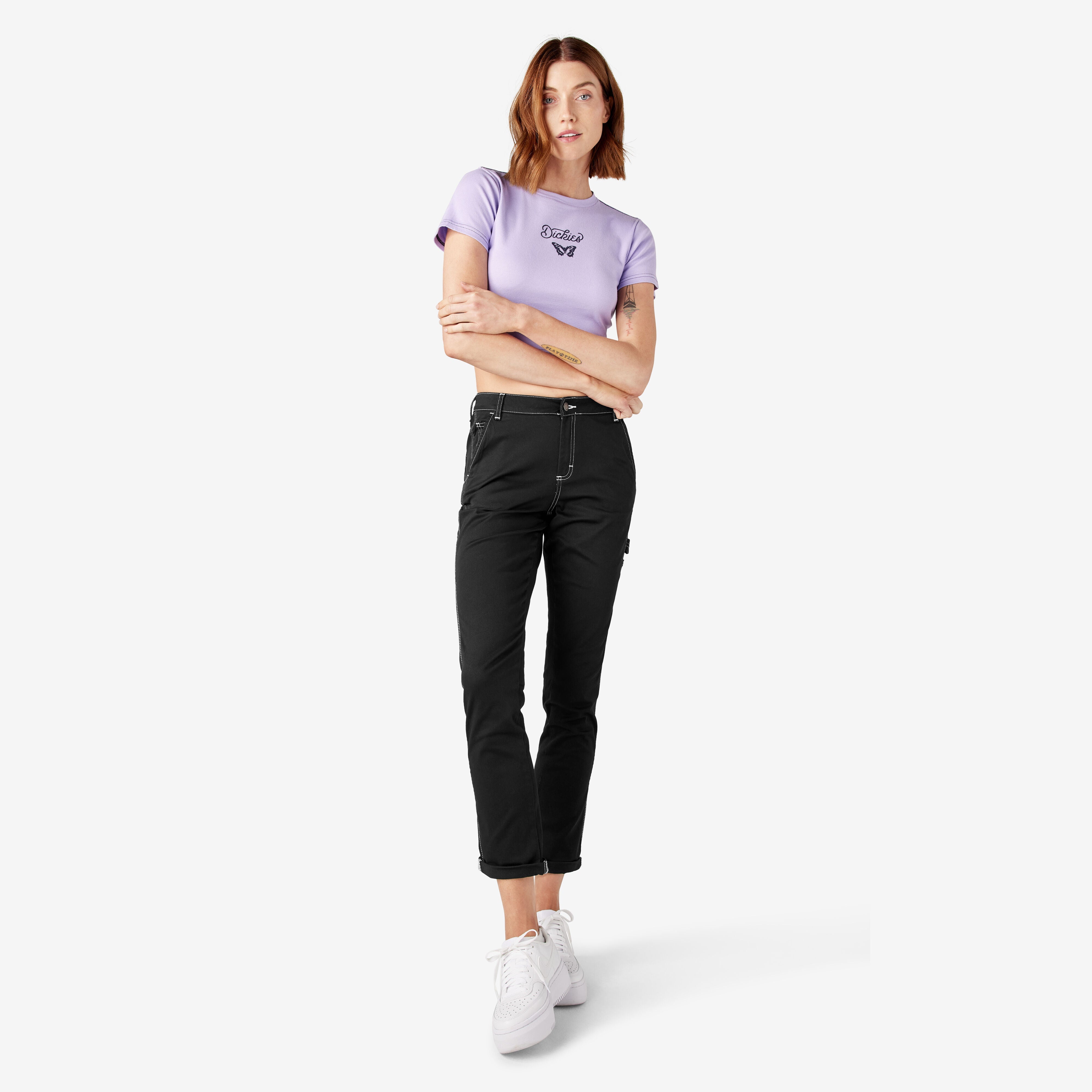 Women's Slim Straight Fit Roll Hem Carpenter Pants | Dickies