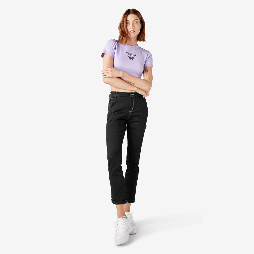 Women's Slim Straight Fit Roll Hem Carpenter Pants | Dickies